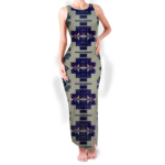 gb nat00720 17 pattern native round neck double slit sundress
