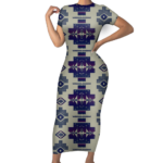 gb nat00720 17 pattern native short sleeved body dress