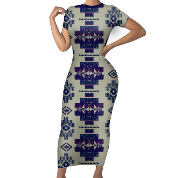 gb nat00720 17 pattern native short sleeved body dress