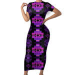 gb nat00720 pattern native short sleeved body dress