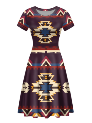 gb nat00736 native tribes pattern round neck dress