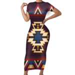 gb nat00736 pattern native short sleeved body dress