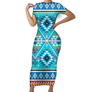 gb nat00739 pattern native short sleeved body dress