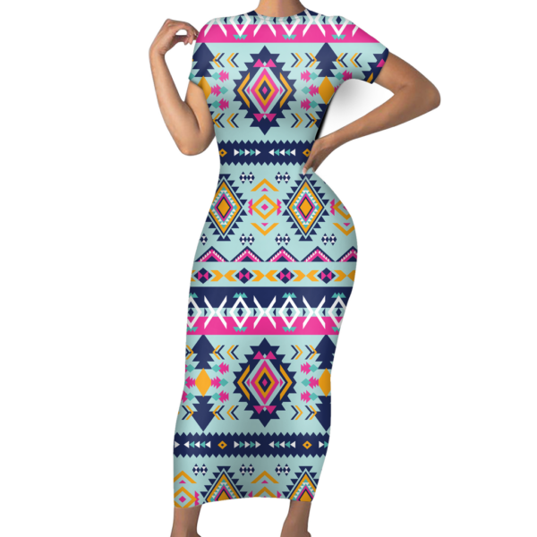 gb nat00741 pattern native short sleeved body dress