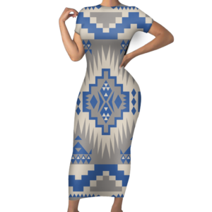 gb nat00749 pattern native short sleeved body dress