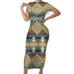gb nat00750 pattern native short sleeved body dress