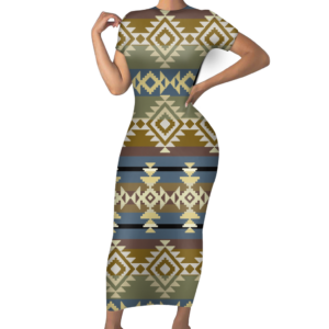 gb nat00750 pattern native short sleeved body dress