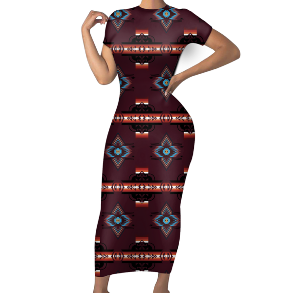 gb nat00766 03 pattern native short sleeved body dress