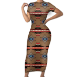 gb nat00766 pattern native short sleeved body dress
