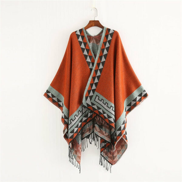 geometric color poncho