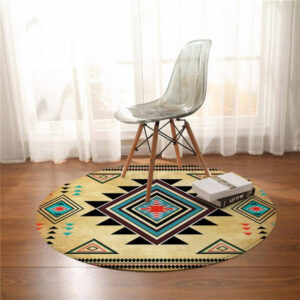 geometric southwest printed round carpet 1