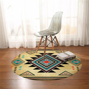 geometric southwest printed round carpet