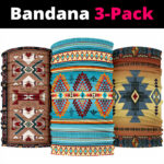 geometry pattern turquoise native american bandana 3 pack new