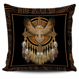 golden owl dreamcatcher native american pillow covers