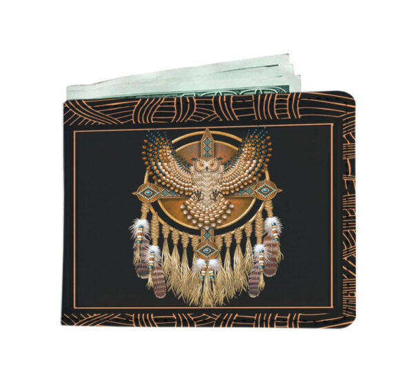 golden owl dreamcatcher native american pride wallet