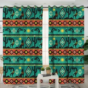 green kokopelli myth native american living room curtain