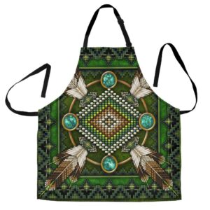 green mandala native american apron