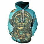 green owl native american indian 3d sweatshirt hoodie pullover no link