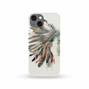 headdress with feathers native phone case 1