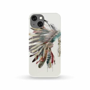 headdress with feathers native phone case