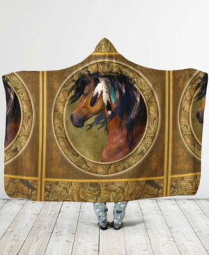 horse feather hooded blanket