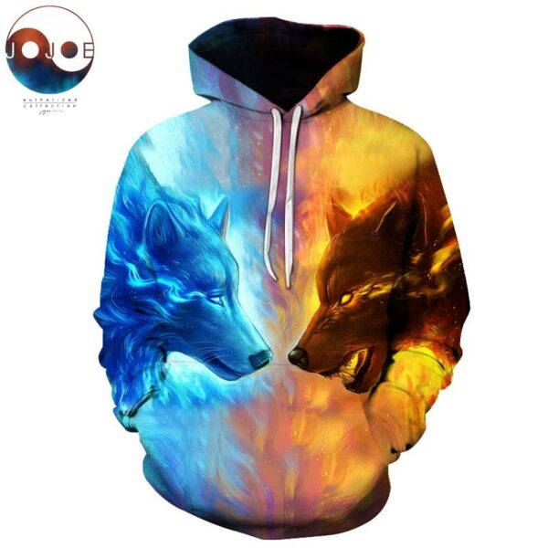 ice and fire wolves native american design 3d hoodies no link