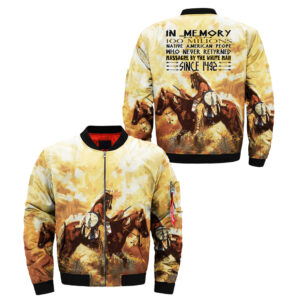 in memory of the 100 millions native american bomber jacket jknative 0082