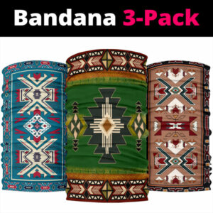 indigenous design green native american bandana 3 pack new 1