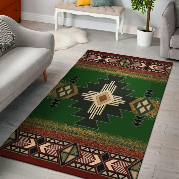 indigenous design green native american pride area rug