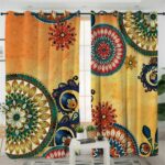 kaleidoscope ethnic mandala flowers native american design window living room