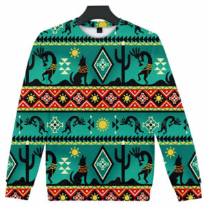 kokopelli myth green native american 3d sweatshirt 1