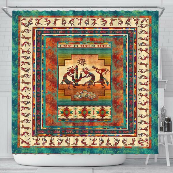 kokopelli myth native american shower curtain