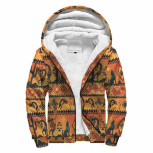 kokopelli myth yellow native american sherpa hoodie 1