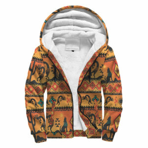 kokopelli myth yellow native american sherpa hoodie