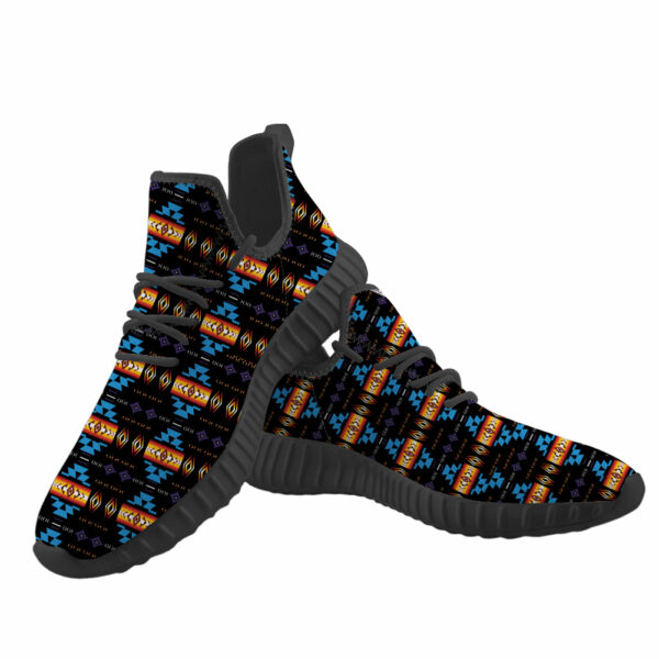 light blue native tribes pattern native american yeezy shoes