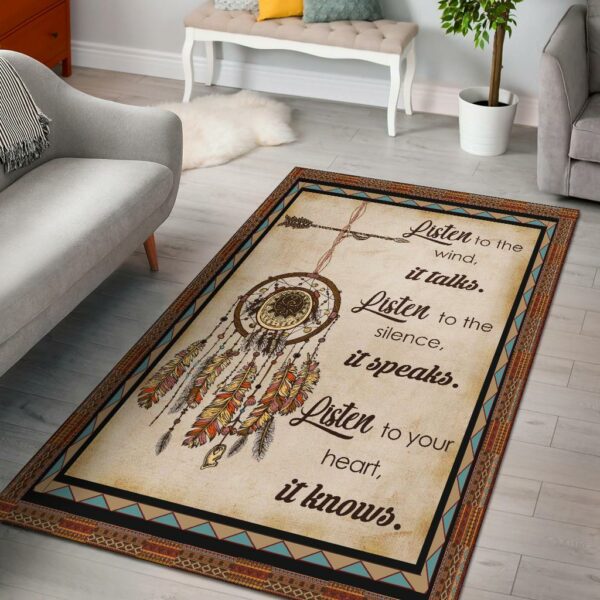 listen to the wind it talks native american area rug