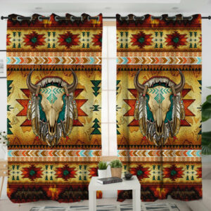 lvr0012 bison tribe pattern living room curtain