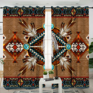 lvr0014 pattern brown mandala living room curtain