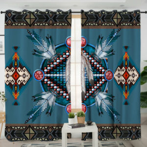 lvr0015 patternblue mandala living room curtain 1