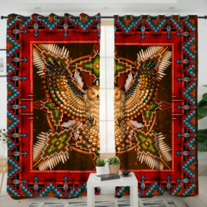 lvr0016 pattern red mandala living room curtain 1