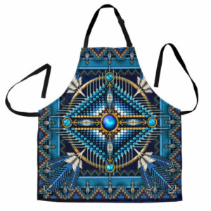 mandala blue native american apron 1