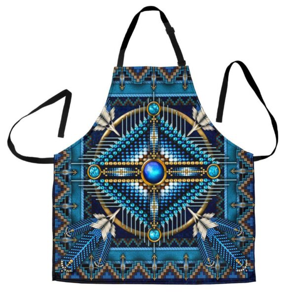 mandala blue native american apron