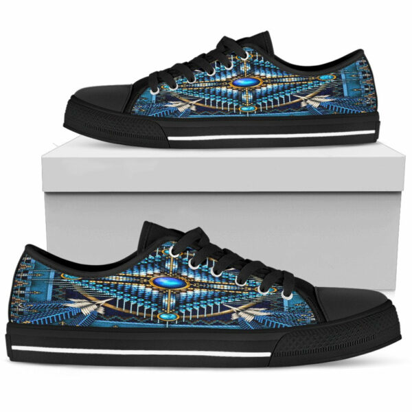 mandala blue native american design mens low top canvas shoe