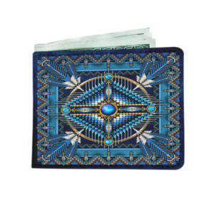 mandala blue native american wallet 1