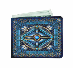 mandala blue native american wallet