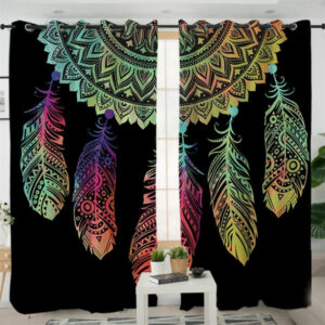 mandala dreamcatcher native american design window living room curtain 1