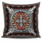 mandala gray native american pillow covers