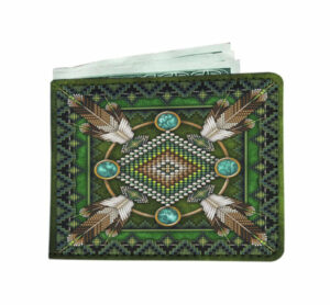 mandala green native american wallet 1