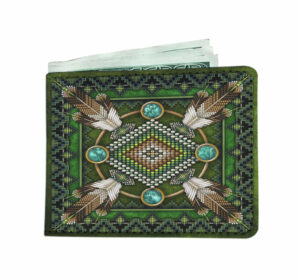 mandala green native american wallet