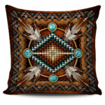 mandalal brown tribe native american pillow covers